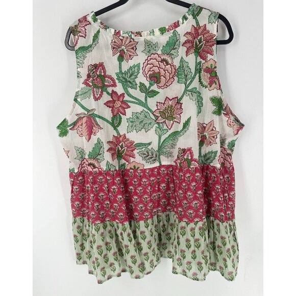 Tuckernuck Floral Sleeveless Blouse Women’s 3XL EUC - Picture 4 of 5